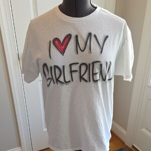 I Love My Girlfriend Tee with Heart and Text Design